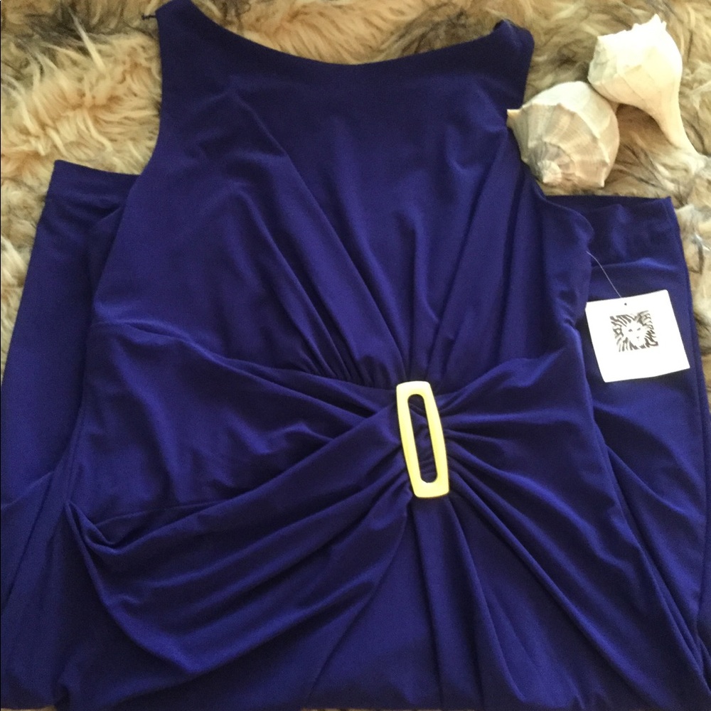 NWT Anne Klein  Sz 8 Dk Royal Blue dress-GORGEOUS!